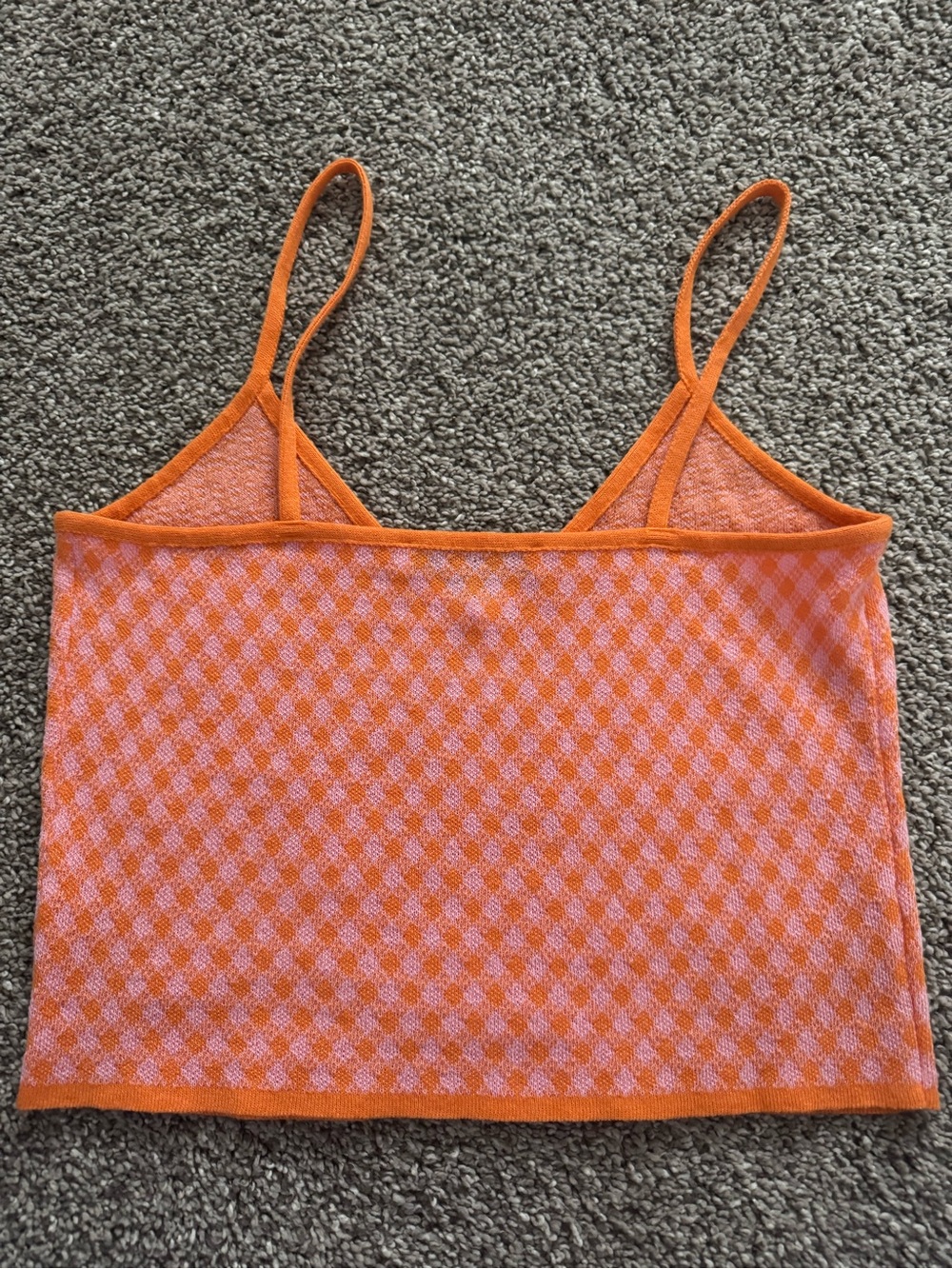 ZARA Pink and Orange Check Knit Cami - Picture 3 of 4